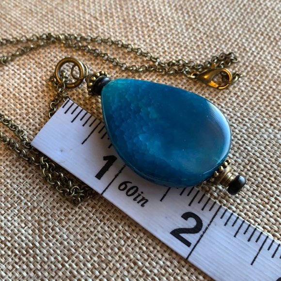 Unique Stone Pendent Handcrafted Necklace 18” One of a kind New Handmade - Picture 4 of 7